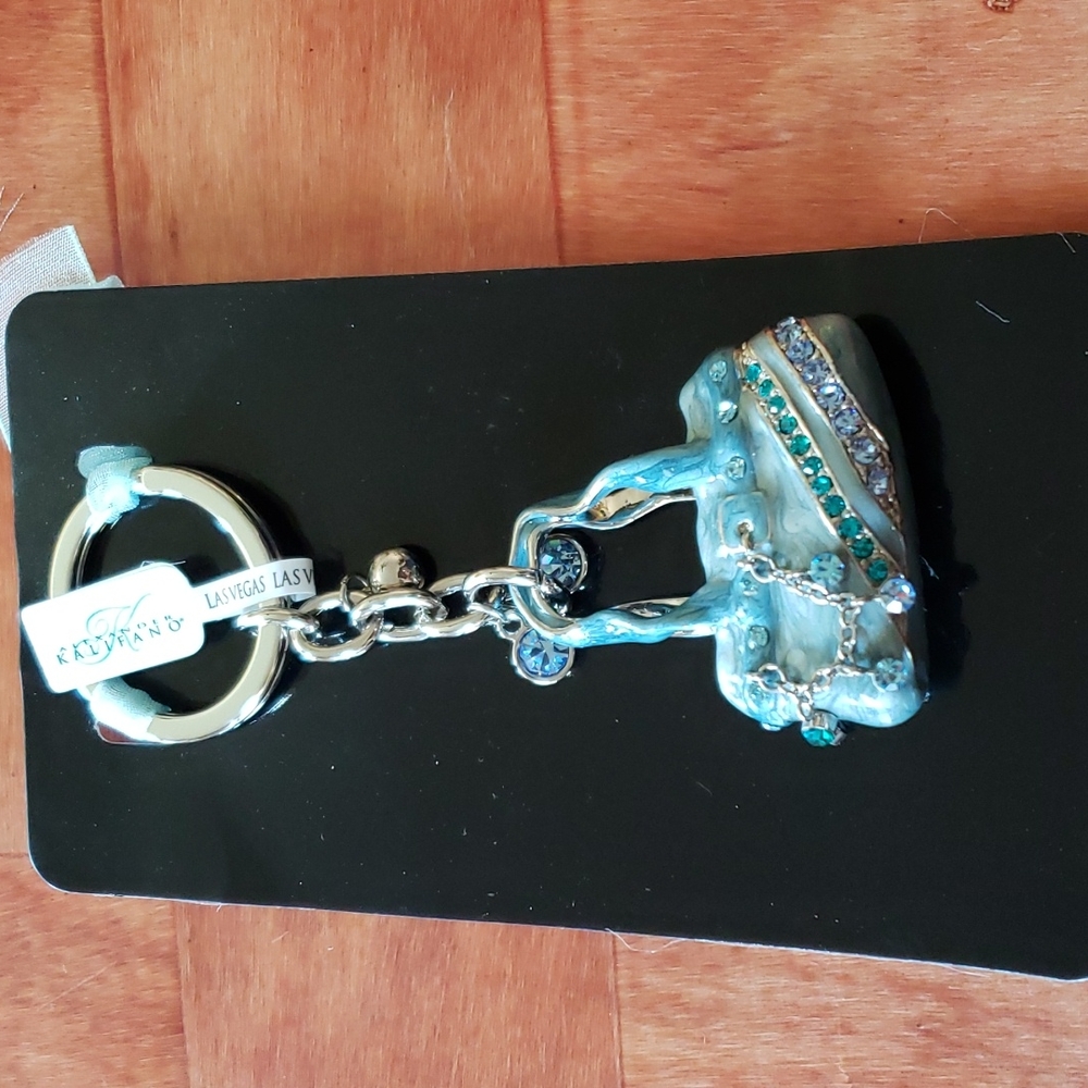 Alexander Kalifano Blue  Purse Keychain
